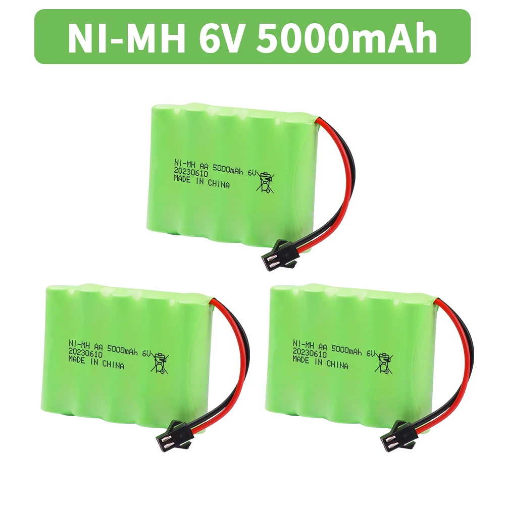 Upgrade 6V 5000mah NiMH Battery For Rc Toy Cars Tank Truck Robots Guns Boats Parts AA Ni-MH 6v Rechargeable Battery Pack 3500mAh