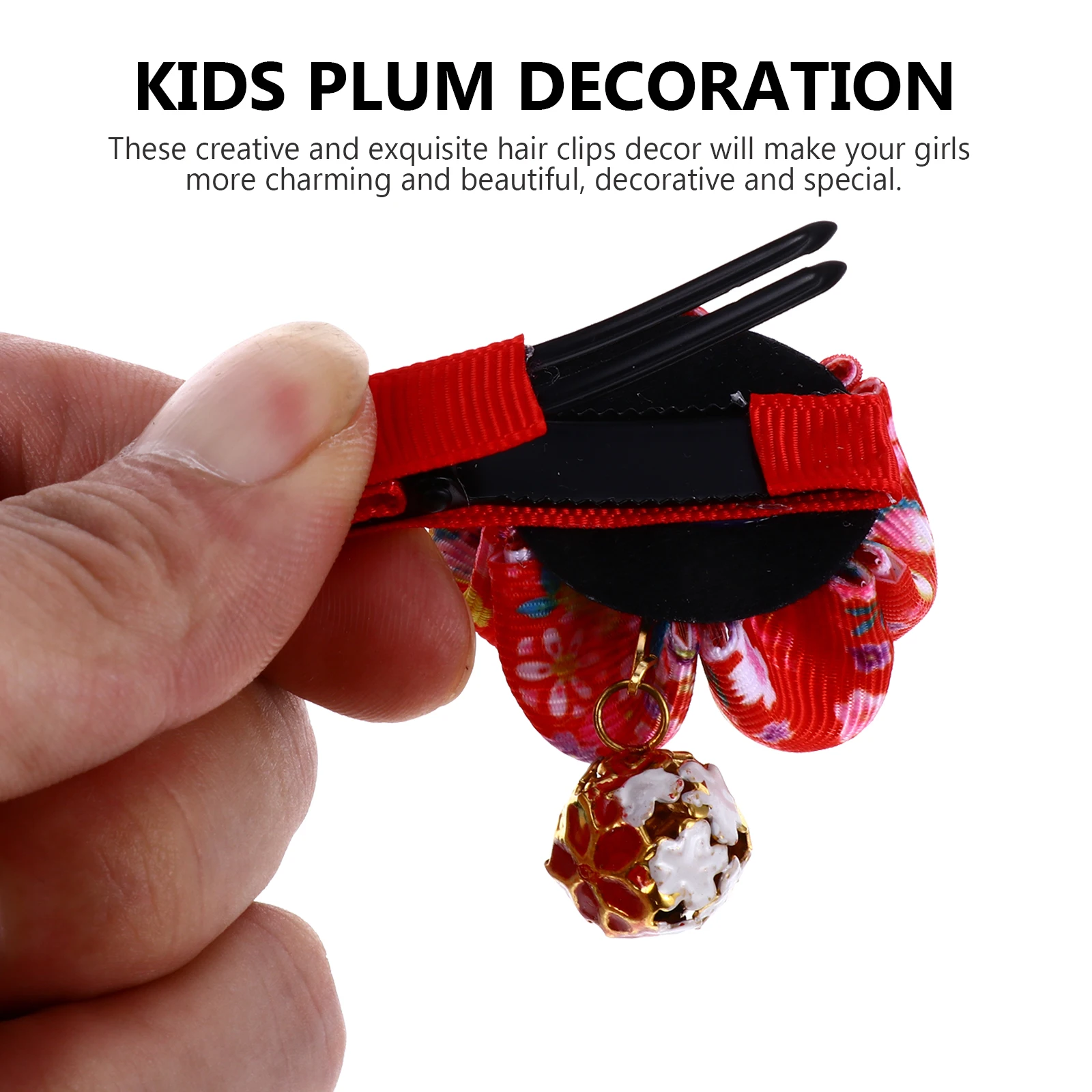 

2Pcs Japanese Style Plum Hair Clip Handmade Decorative Hairpin Party Hair Ornament for Plum Headdress