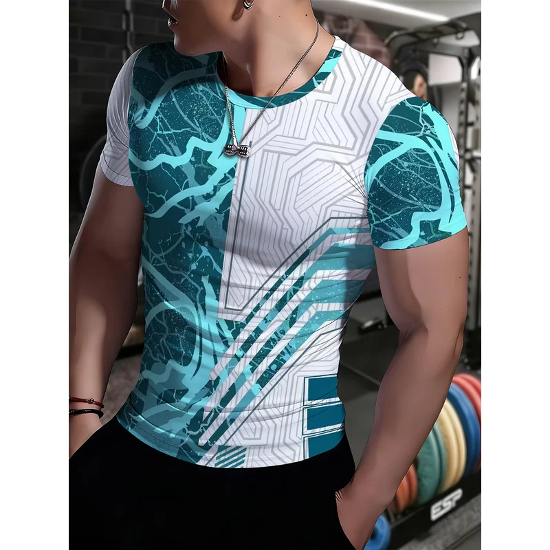 Men's short-sleeve fitness compression shirt high elasticity quick-dry sports base shirt tight-fitting top slim-fit gym wear