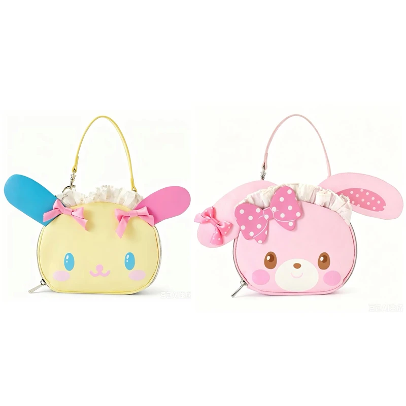Bonbonribbon Usahana Handbags for Women Girls Anime Bunny Face Kawaii Cute Hand Bags Lolita Leather Small Top Handle Bag