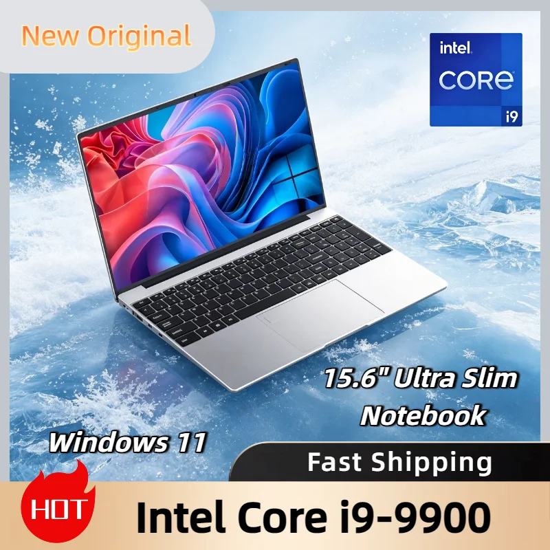 2026 15.6 Inch HOT Ultra Slim Laptop Windows 11 32GB RAM 2TB SSD Intel Core i9 9900 1920x1080 HD Gaming Gamer Office