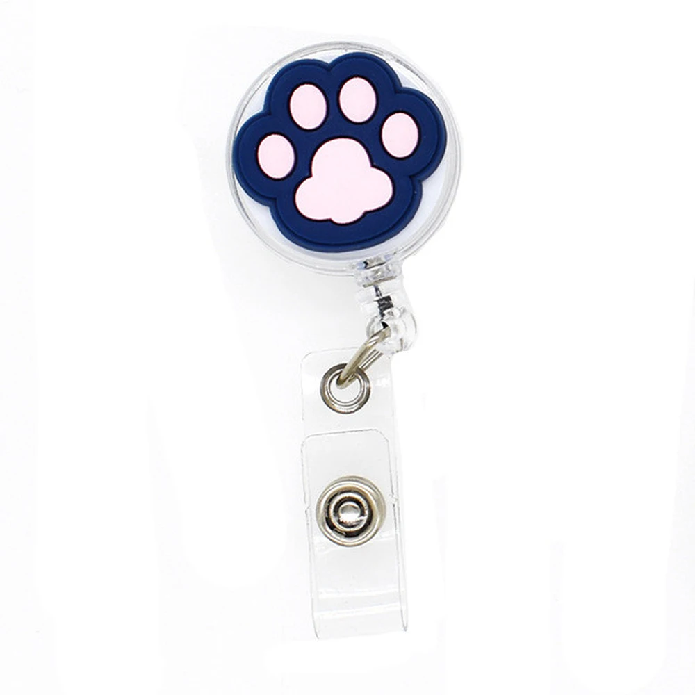 New Arrival 1 Piece High Quality PVC Cartoon Cat Paw Retractable Nurse Badge Holder Lovely Doctor Students ID Card Holder