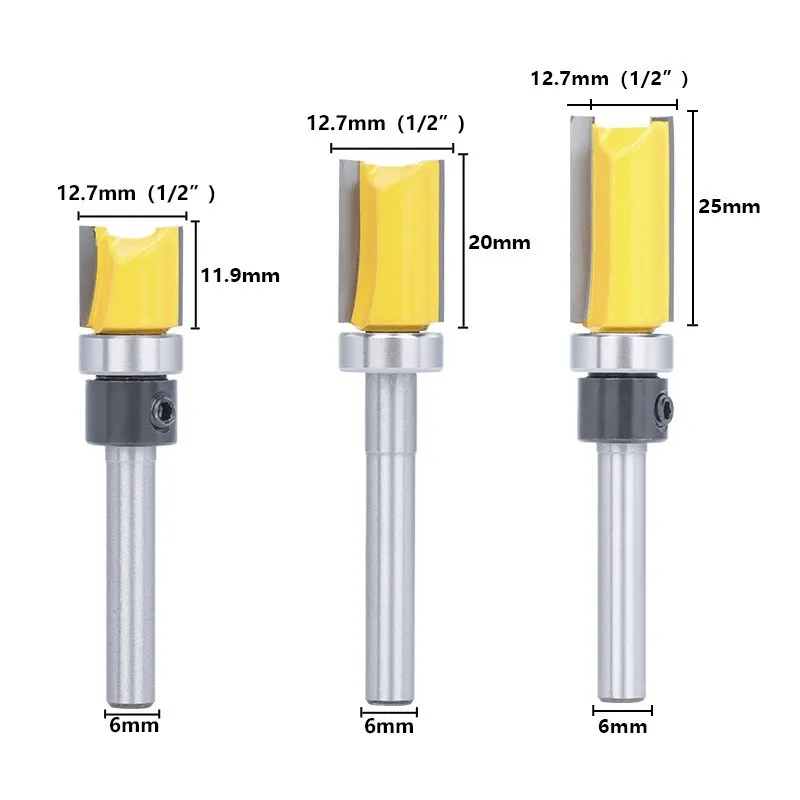 XCAN Router Bit 6mm Shank Template Pattern Bit Flush Trim Router Bit Milling Cutter For Woodworking