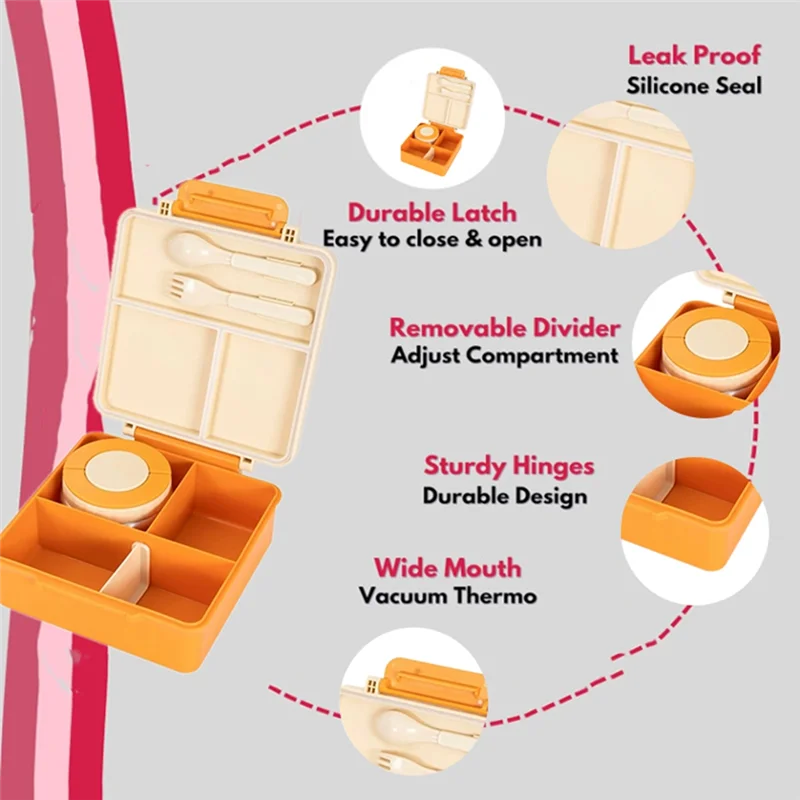 어블-벤토-런치 박스 누수 방지 식품 용기 보온 보냉 어린이용 핫-콜드 자