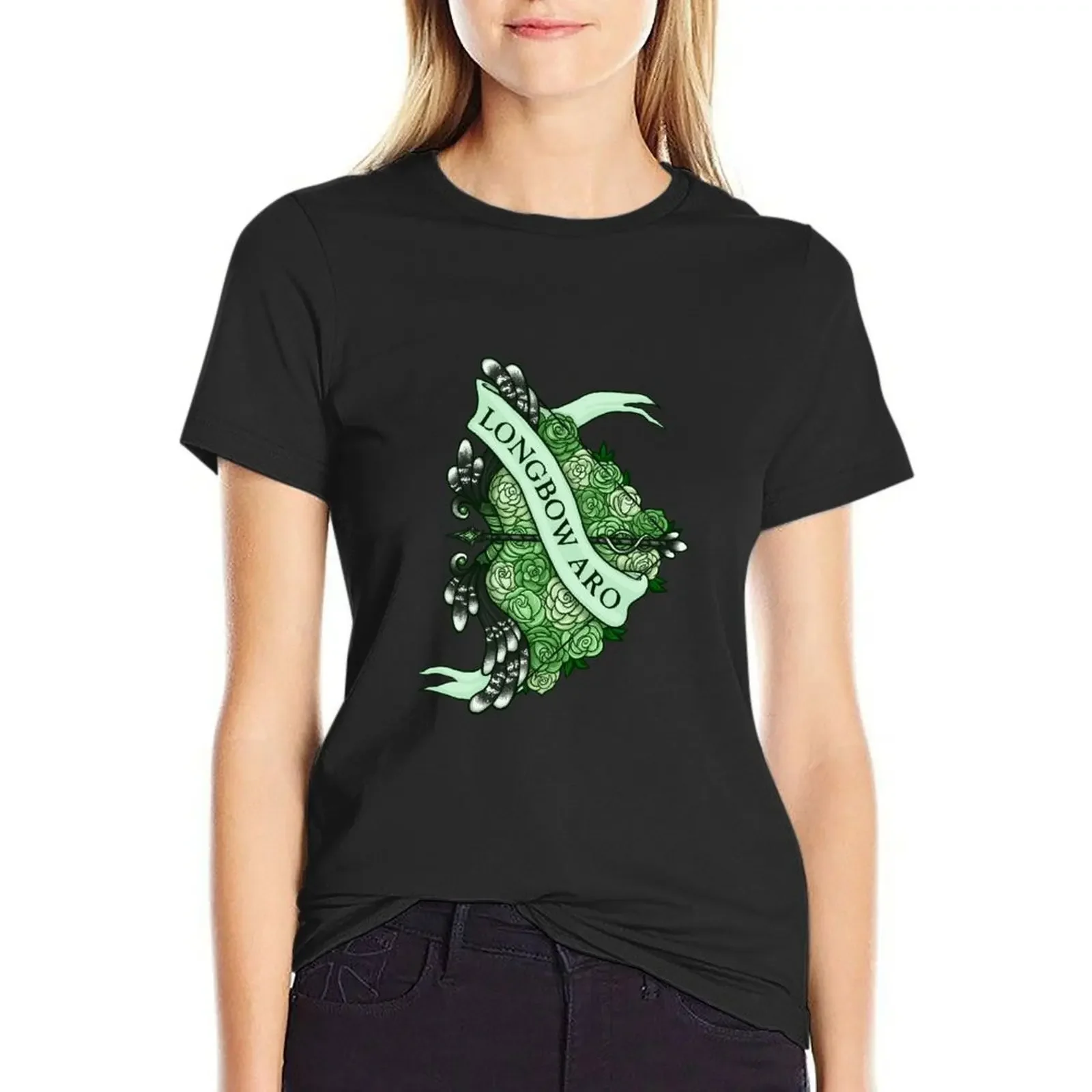 

LONGBOW ARO T-Shirt summer top sports fans oversized plus sizes black t-shirts for Women