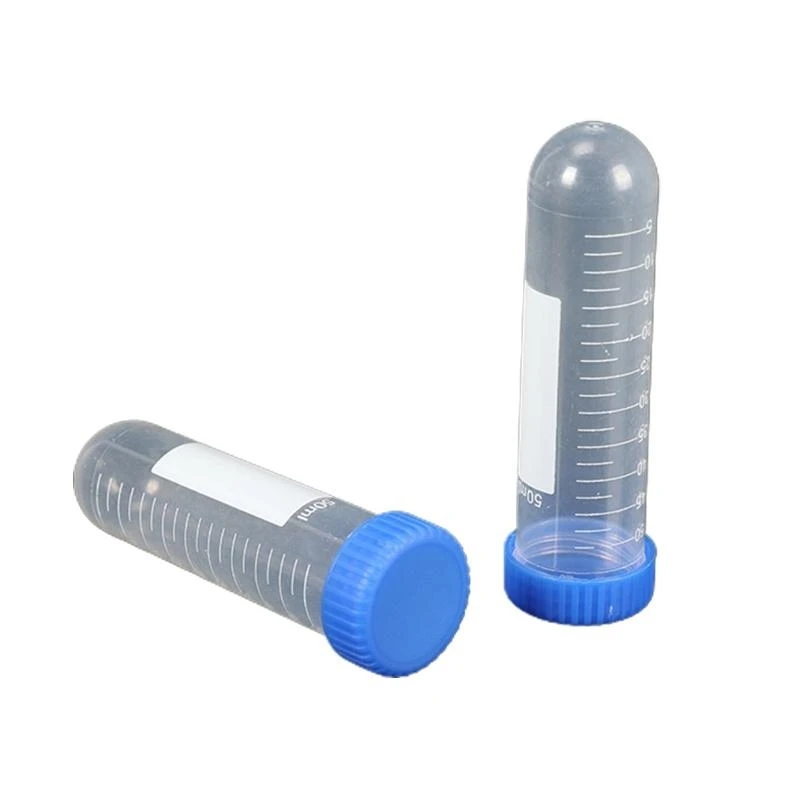 H58C 50x Laboratory Centrifuge Tube Round Bottom Plastic Test Tube with Scale 50ml Tube Bottle for Biological Samples