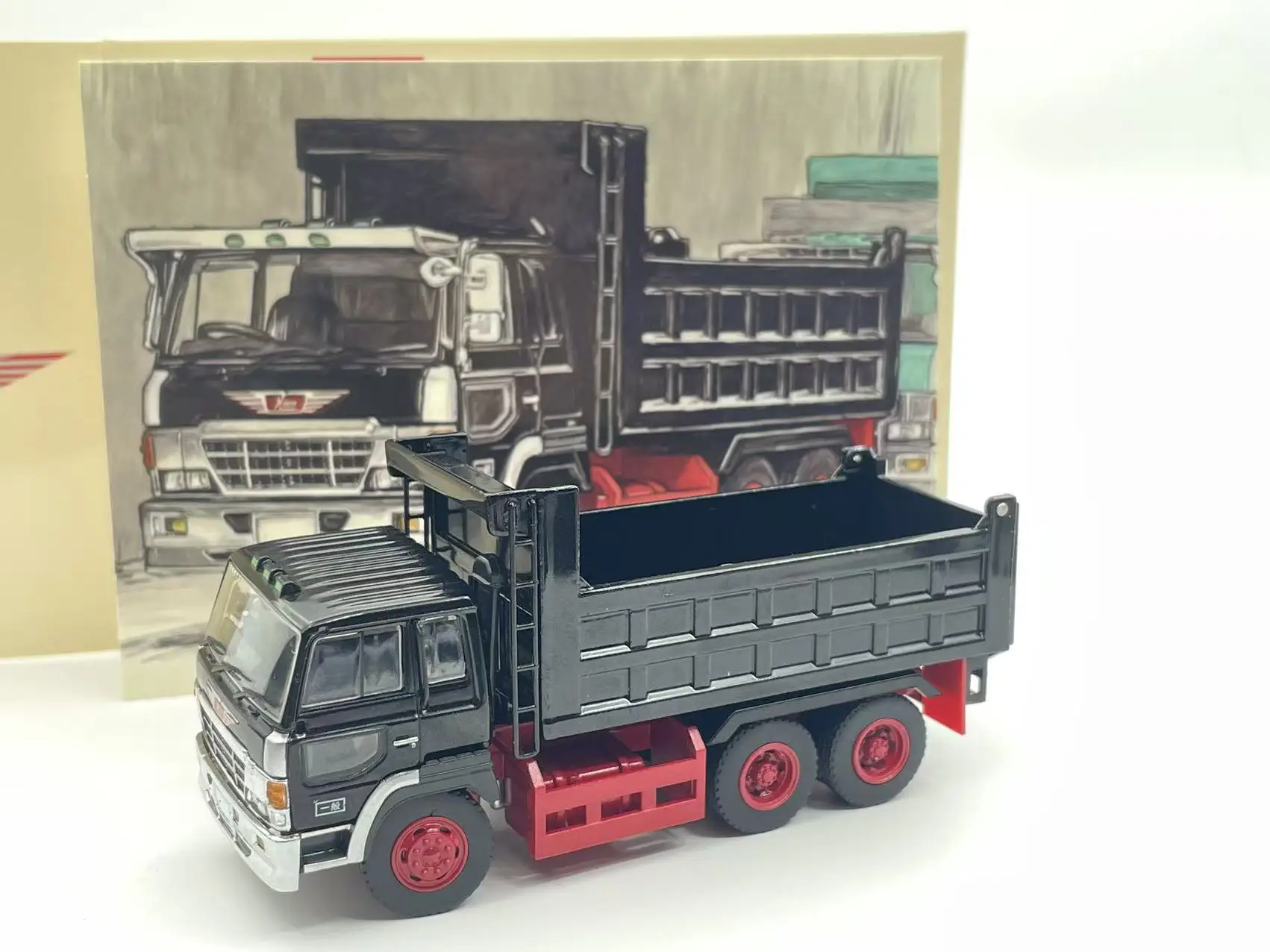 Construction Site Dump Truck Simulation Model For Hobbyists 1:64 Hino Super Dolphin Dump Truck Die-Cast Alloy Model