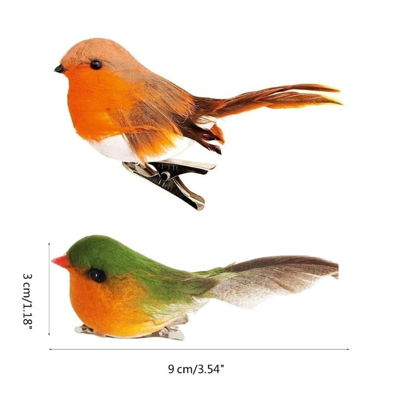 12 個の人工鳥クリスマスツリー庭の芝生の装飾シミュレーション羽鳥の置物ホリデードロップシップ用クリップ付き