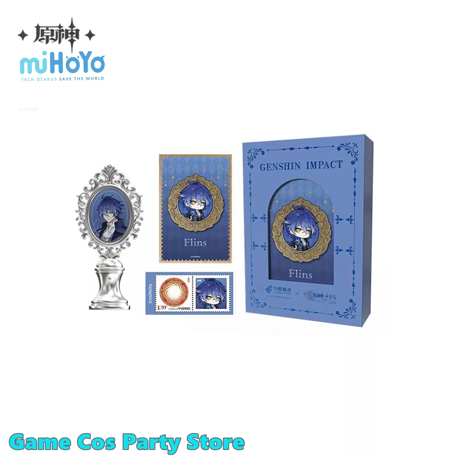 [Genuine] Genshin Impact 2026 FES Wax Seals Stamp Gift Box Columbina Flins Postcard Skirk Wanderer Anime Cosplay Diy Accessories