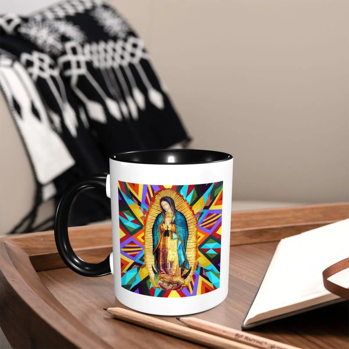 Our Lady Of Guadalupe Virgin Mary Mexican Mug Funny Ceramic Coffee Cups Tea Mugs Milk Cup Drinkware Gift for Woman Man