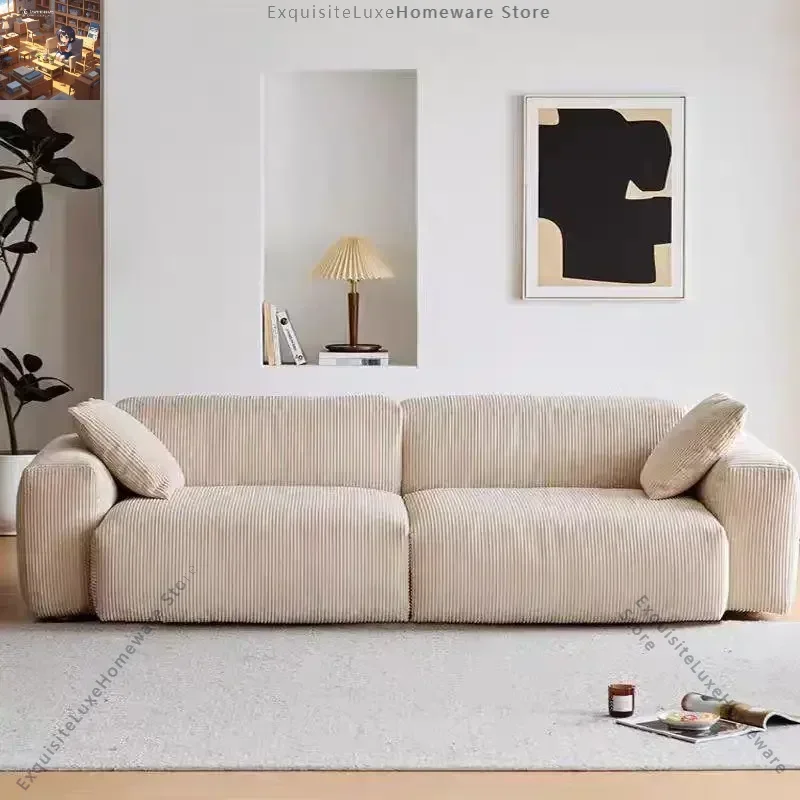 Cream Wind Sofa Living Room Removable Leisure Aesthetics Designer Straight Row Sofa Simple Modern Muebles Lounge Suite Furniture