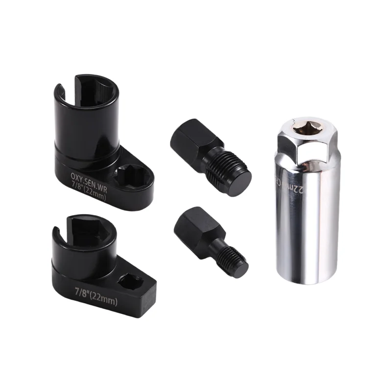 

Classy-Car Oxygen Sensor Socket Offset Wrench Set 22MM Sockets 1/2" 3/8" Drives Thread Chaser Oxygen Sensor Removing Tool