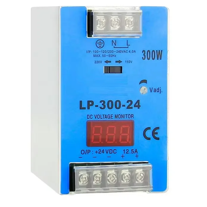 Digital display LP-300-24 300W 24V 12.5A rail din switching power supply