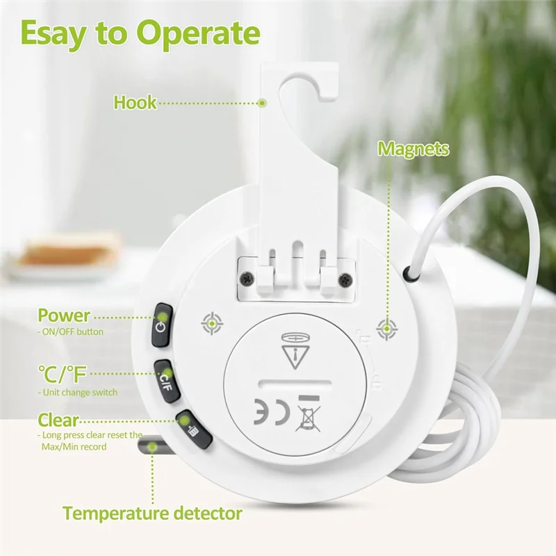THIVN-2 Pack Termometro per frigorifero con sensore esterno per frigorifero, scene del congelatore