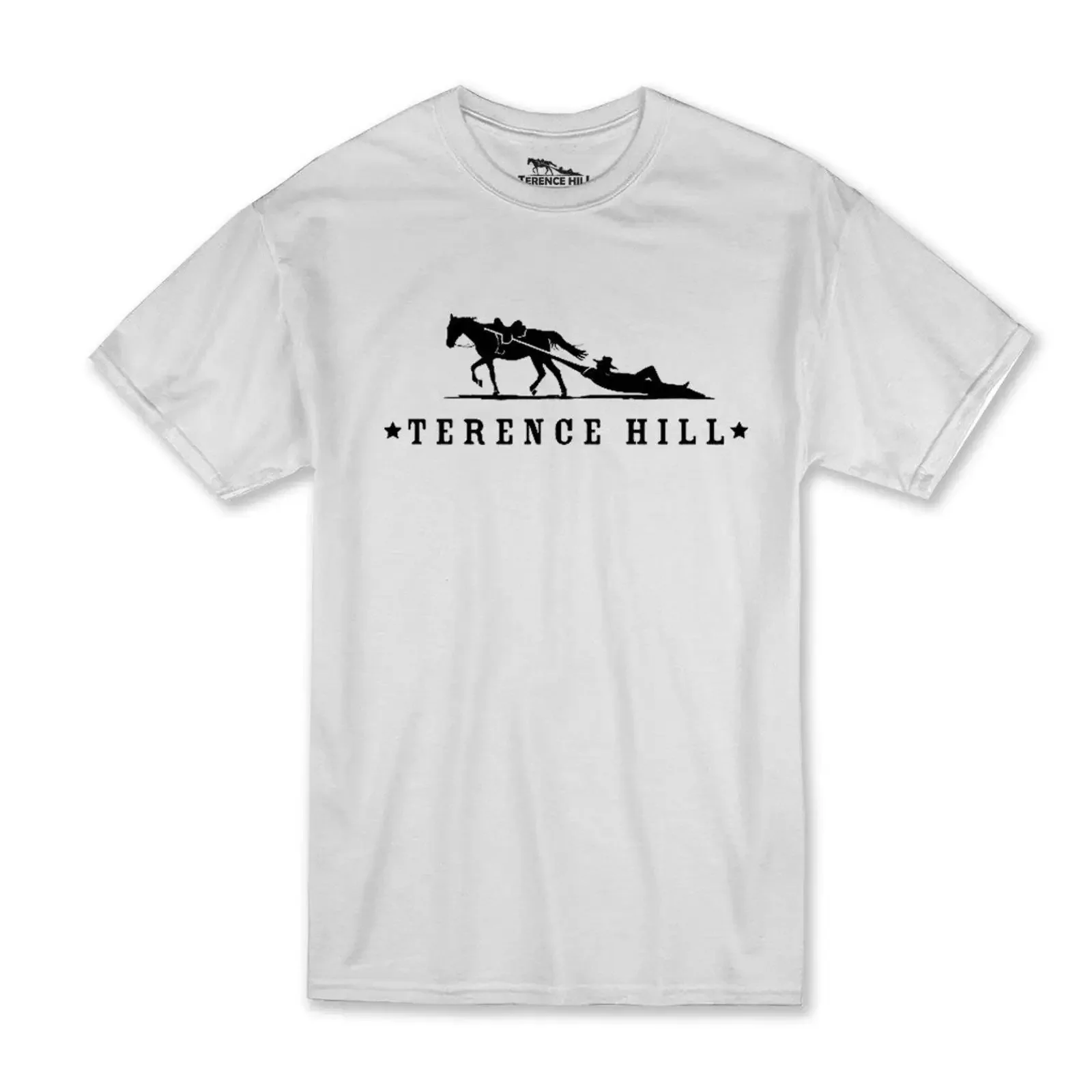 T Shirt Terence Hill Official Logo weiss vintage Washed graphic Versatile Stylish Soft Unisex homme Comfortable streetwear