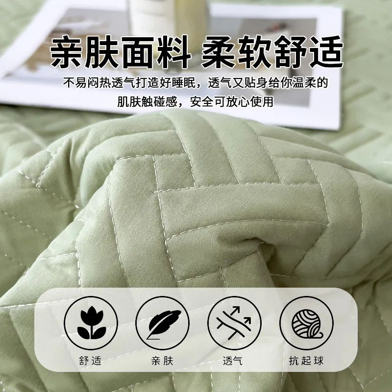 2026 New Quilted Fitted Sheet Set Thick Mattress Protector Full Wrap Dustproof with 2 Pillowcases