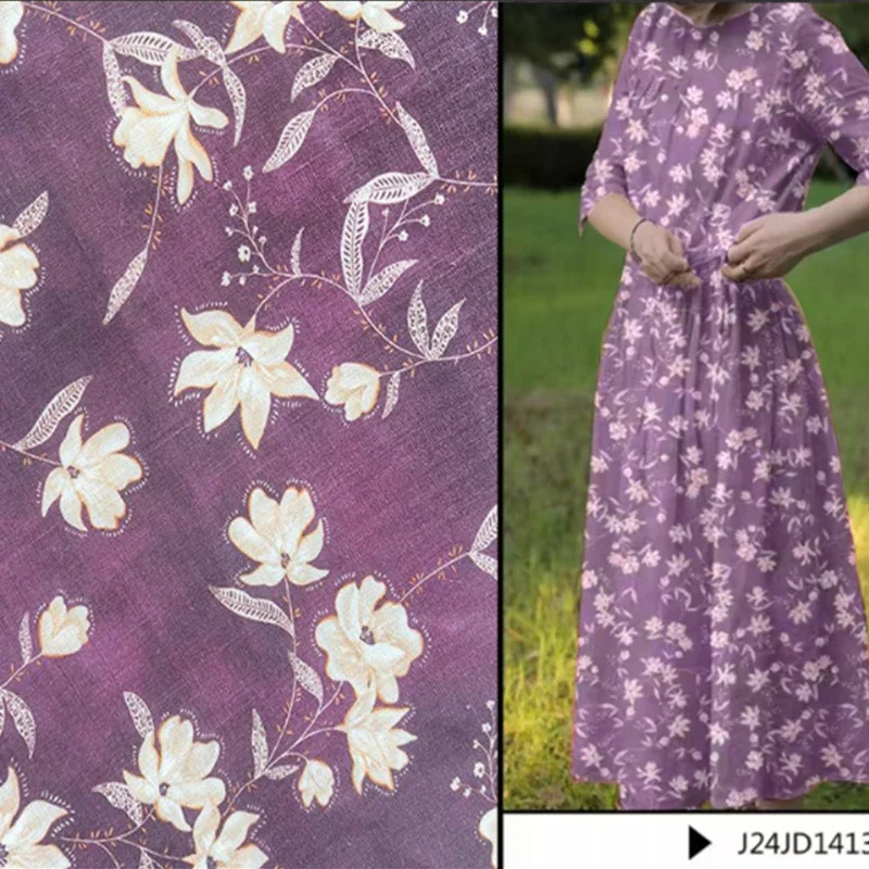 

Premium Red Floral Ramie Fabric 1 Yard Length, Soft Natural Material for Cheongsam Dress, Summer Blouse, Sewing Project and DIY