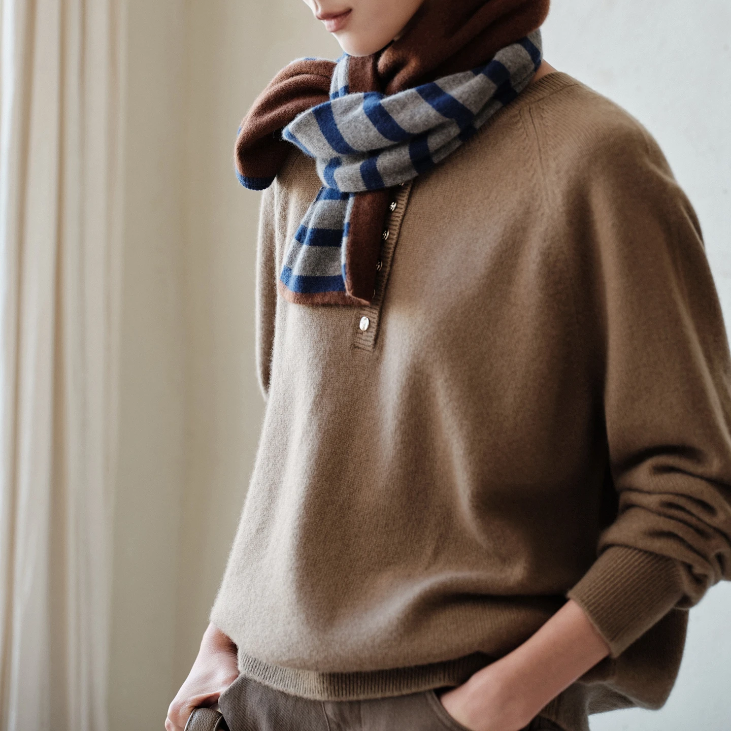 الكلاسيكية طبقة مزدوجة مخطط وشاح المرأة الحياكة 100% الكشمير الخالص وشاح لينة وسلس عالية الجودة الفاخرة اكسسوارات وشاح