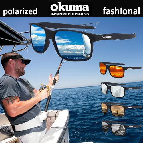 Imagen 2 del producto Nuevas gafas de pesca al aire libre de Okuma, luz polarizada fuerte antideslumbrante UV400, adecuadas para pescar, conducir, andar en bicicleta, etc.