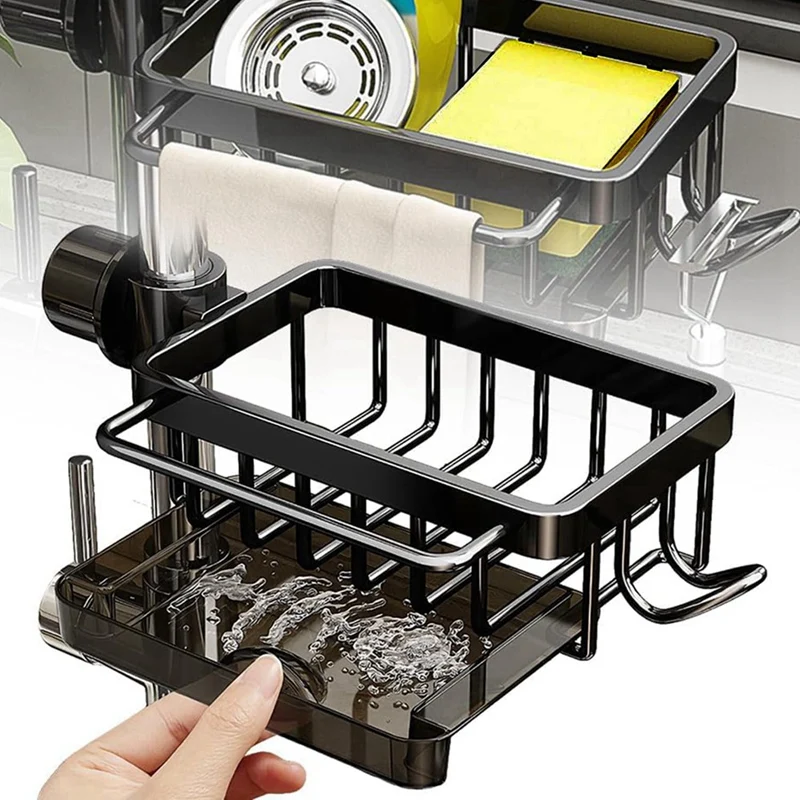 NEW-Faucet Rack Kitchen Faucet Storage Rack Round Water Pipe Sink Storage Rack Household Drain Basket