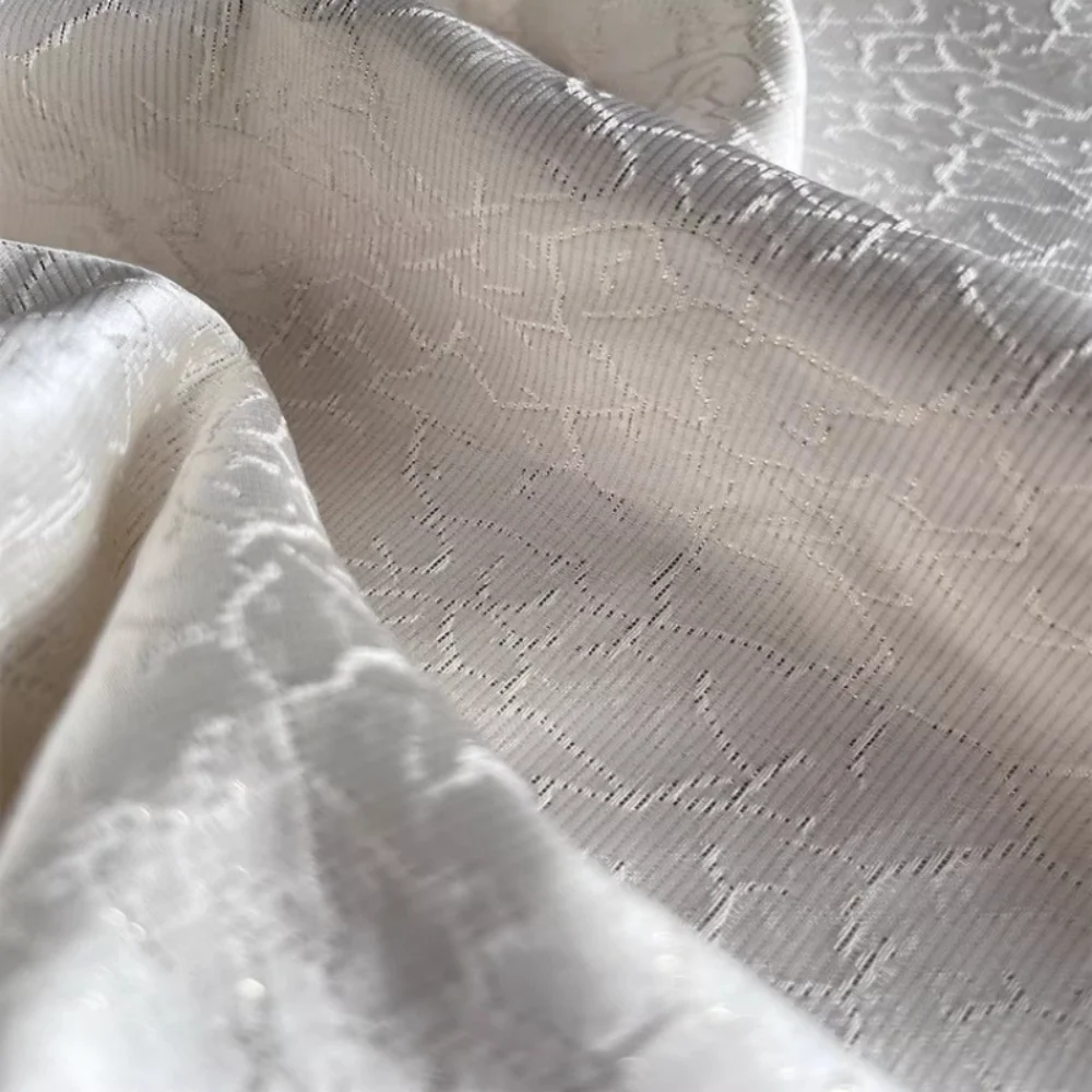 

Jacquard Texture Fabric Off White Clothing Designer Wholesale Cloth Apparel Diy Sewing Upholstery Fabric Polyester Material