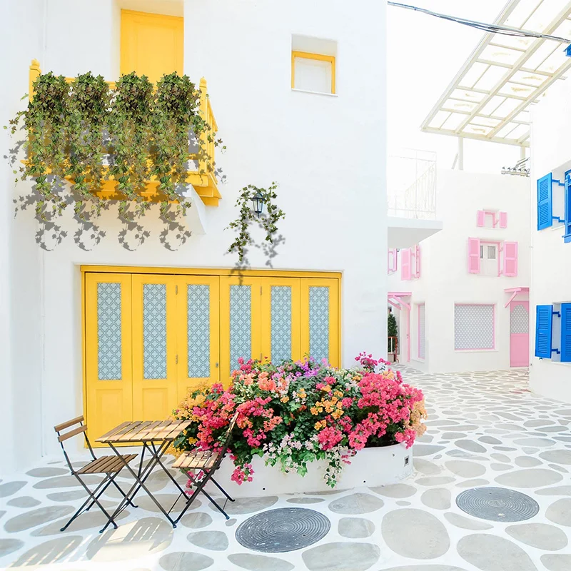 ديكور معلق على شكل عبلاب صناعي للخريف، نباتات خضراء مزيفة للديكور الداخلي، المطعم، المكتب، تصميم الحديقة الخارجية #4