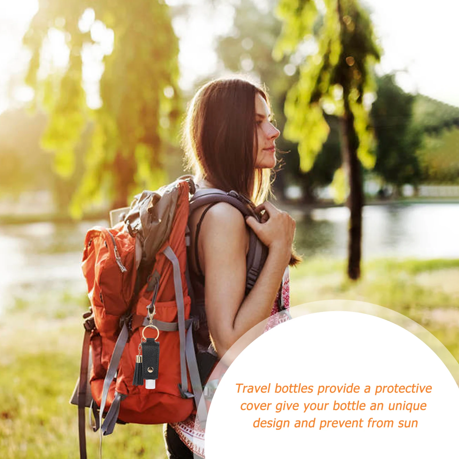 

30Ml Perfume Bottle Cover Keychain Portable Travel Accessory Lightweight Pu Plastic Metalempty Bottle For Bag