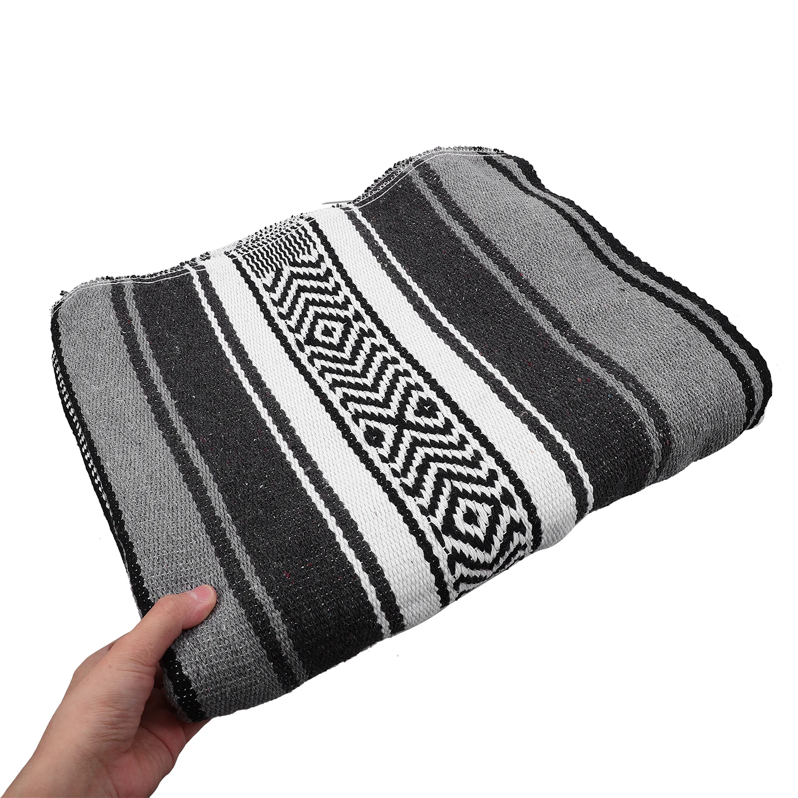 

Woven Blanket Jacquard Yoga Mat Blankets Washable Light Grey Blended Cape Travel
