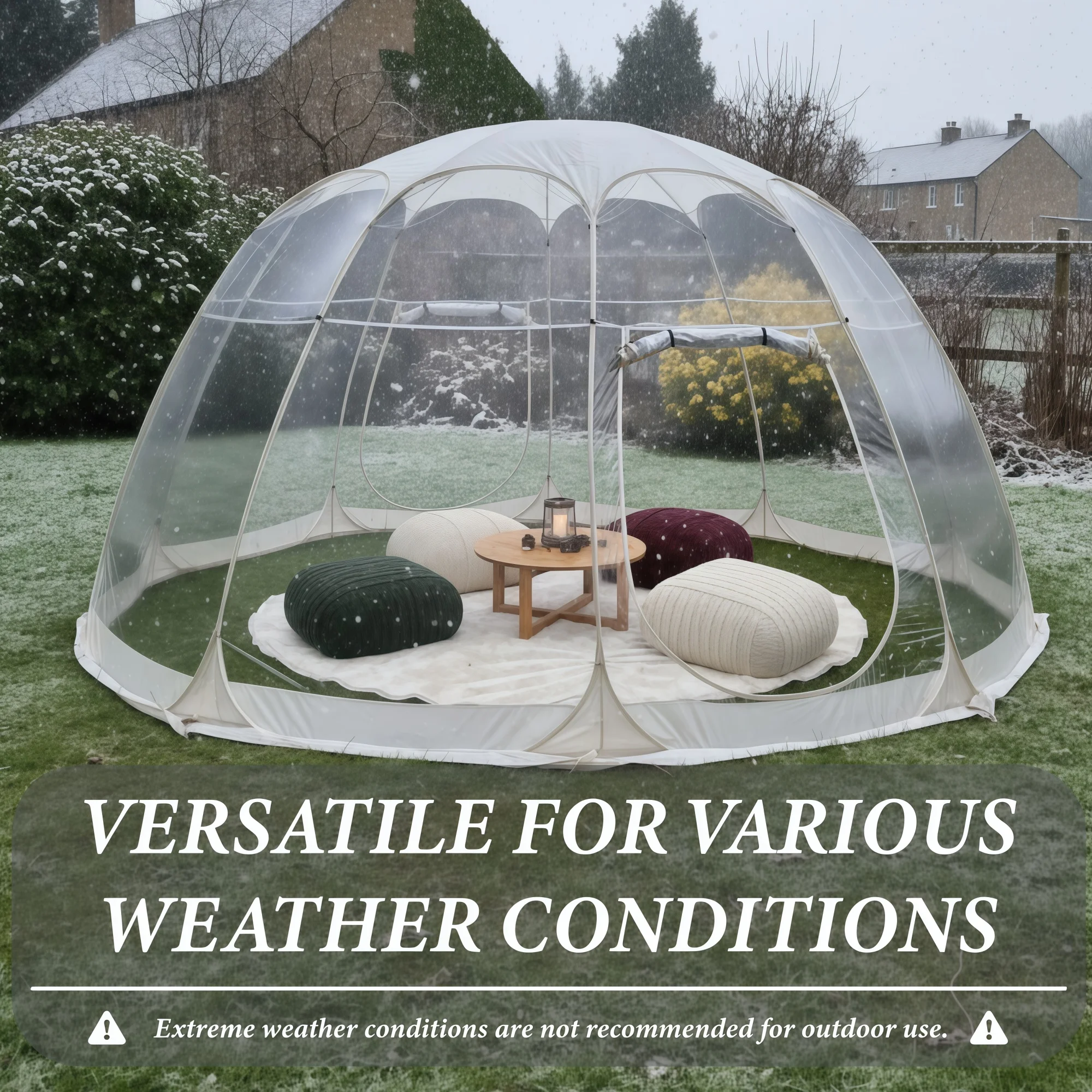 Large Quick-Set Bubble Tent Portable Outdoor Igloo Extreme Cold Resistant Winter Shelter for Camping And Backyard Use image 4
