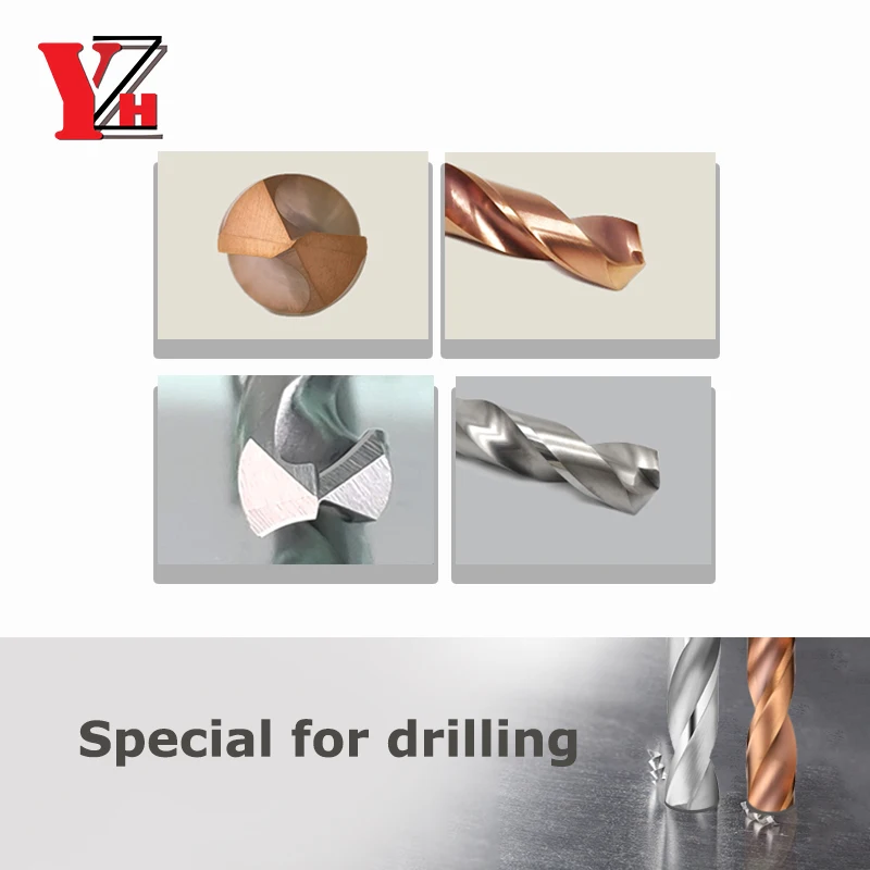 YZH Carbide Twist Drill 0.5mm-10.9mmDiameter HRC50/55 Tungsten General Stub and Straight Handle For CNC Drilling Steel Iron Hole