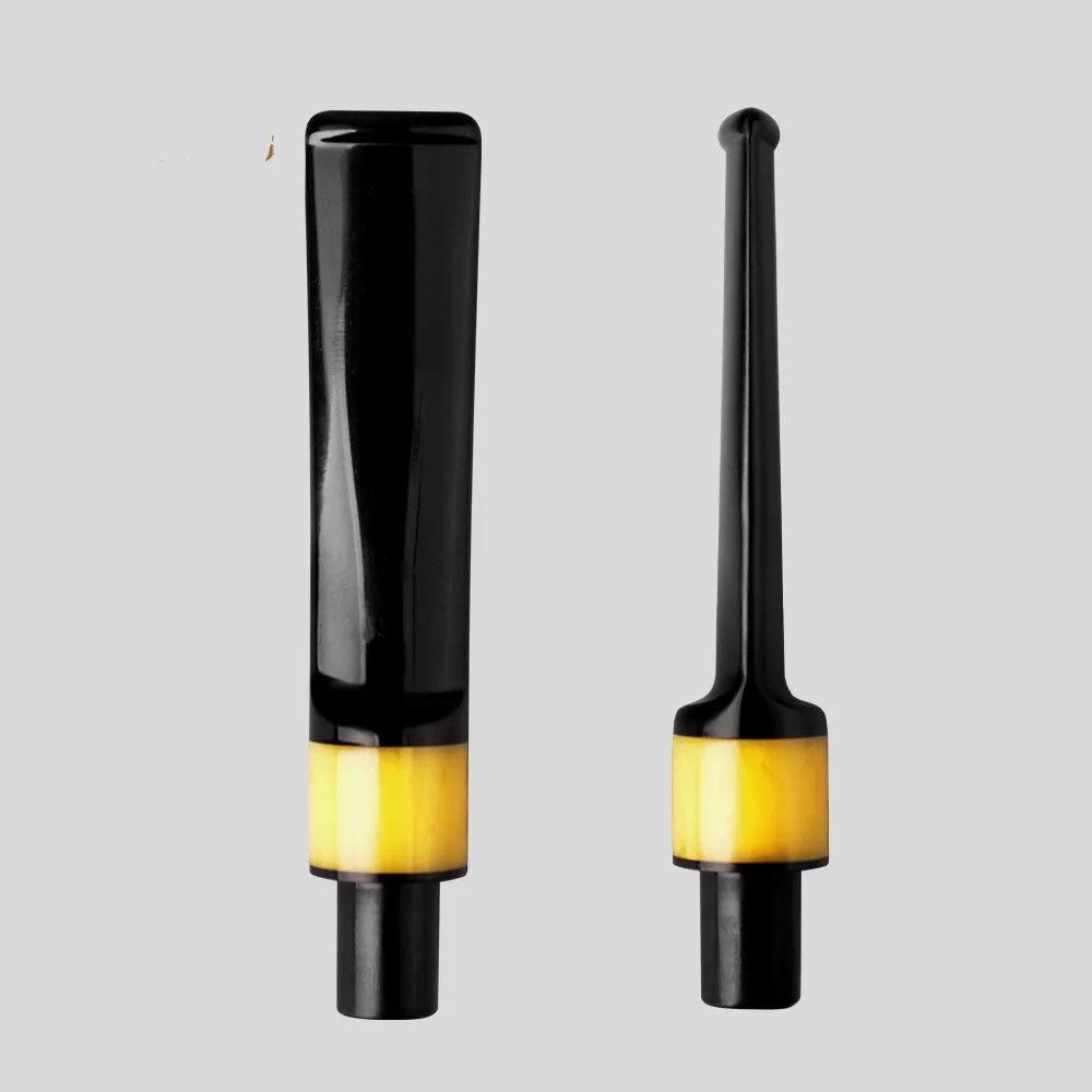 1pc Acrylic Tobacco Smoking Mouthpiece For Tobacco Briar Pipe Smoke Pipe Handwork Coffee Color Pattern Pipe Mouthpiece