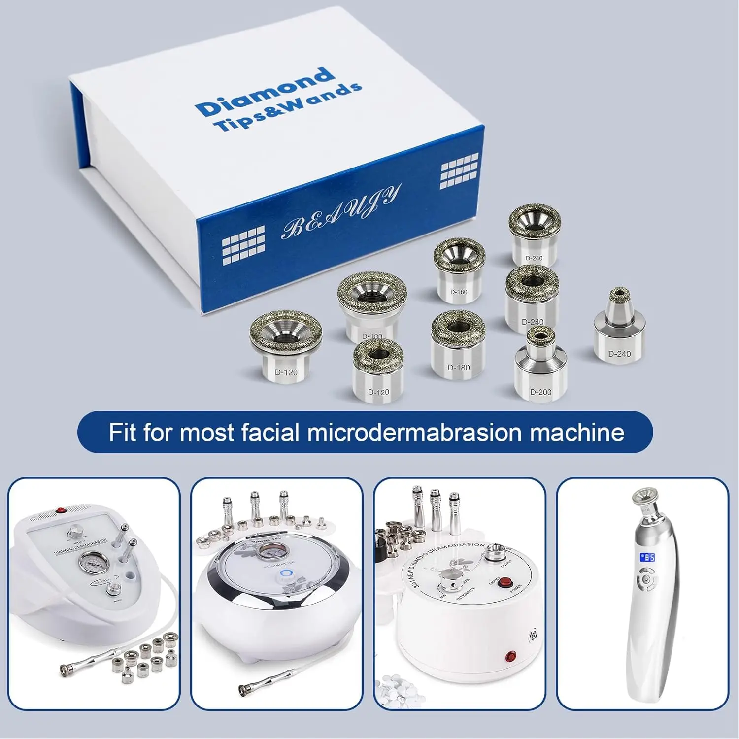 Diamond Dermabrasion Accessories Replacements Tips, Facial Exfoliator Tool for Home, Replacement Head for Beauty Machine