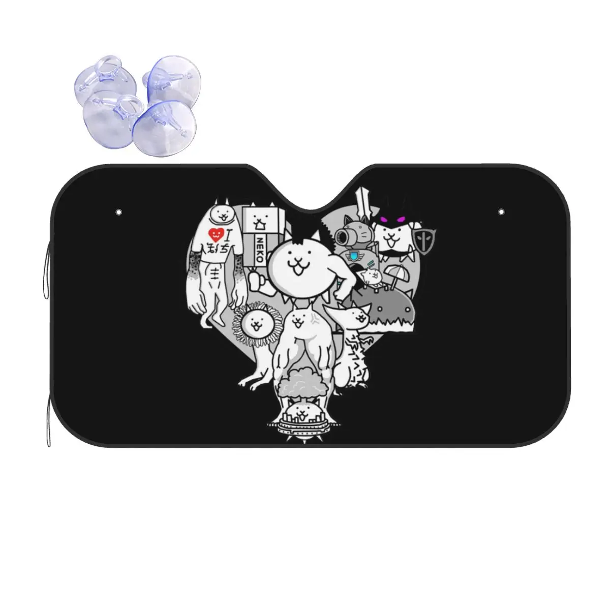 

Battle Cats True Form Mural Sunshade Windscreen Car Front Windshield Window Sun Visor Accessories Covers