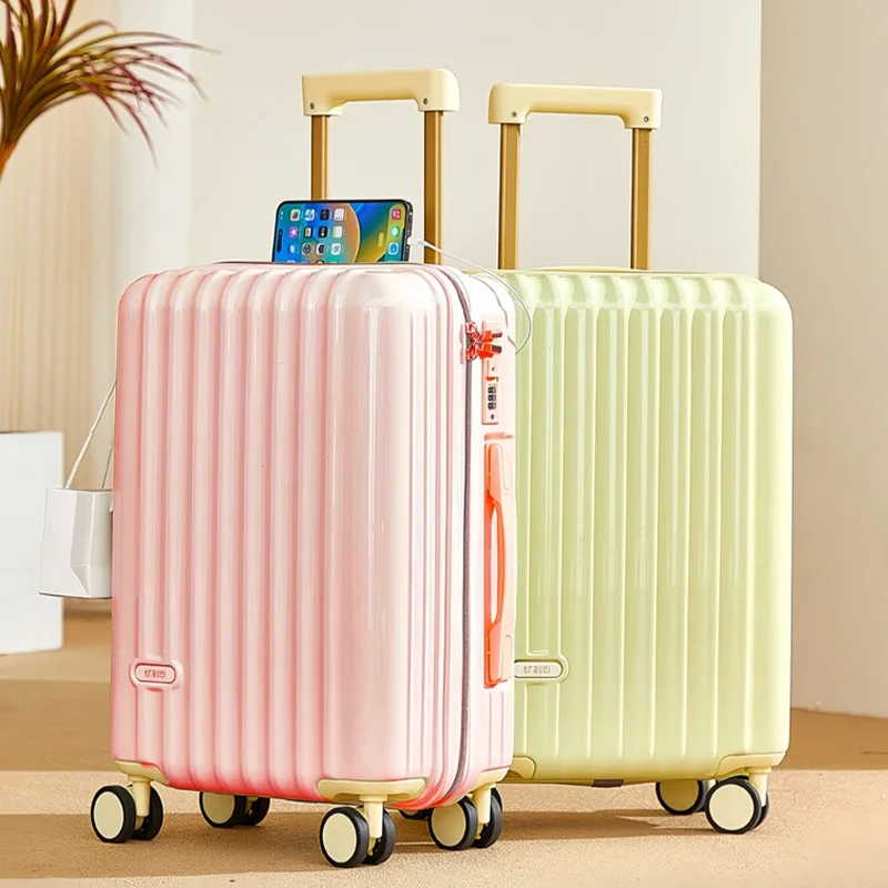 

20/24 Inch INS Style Luggage with Double Layer Explosion Proof Zipper TPU Quiet Wheels Pressure Resistant Design Travel Suitcase