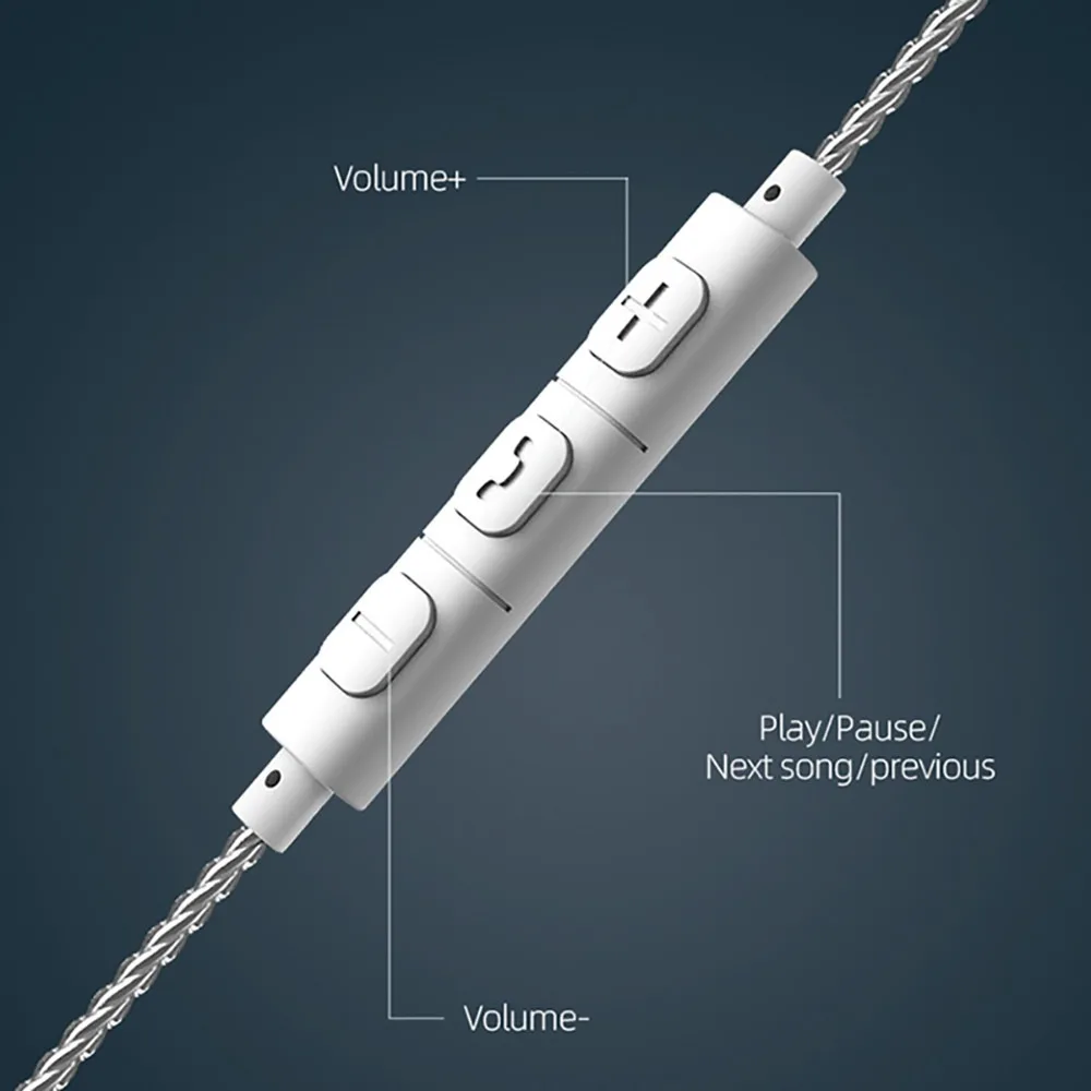 Lafitear cabo de atualização de fone de ouvido banhado a prata tipo C DAC S-PIN HIFI V7.1 estéreo USB-C para QDC KZ TRN IEMs