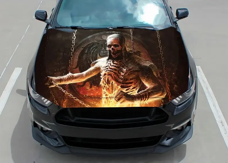 Car Hood Decal, Vinyl, Sticker, Graphic, Death, Mortal, Wrap Decals, Truck-Decal, Truck Graphic, Bonnet-Decal, Skull, F150