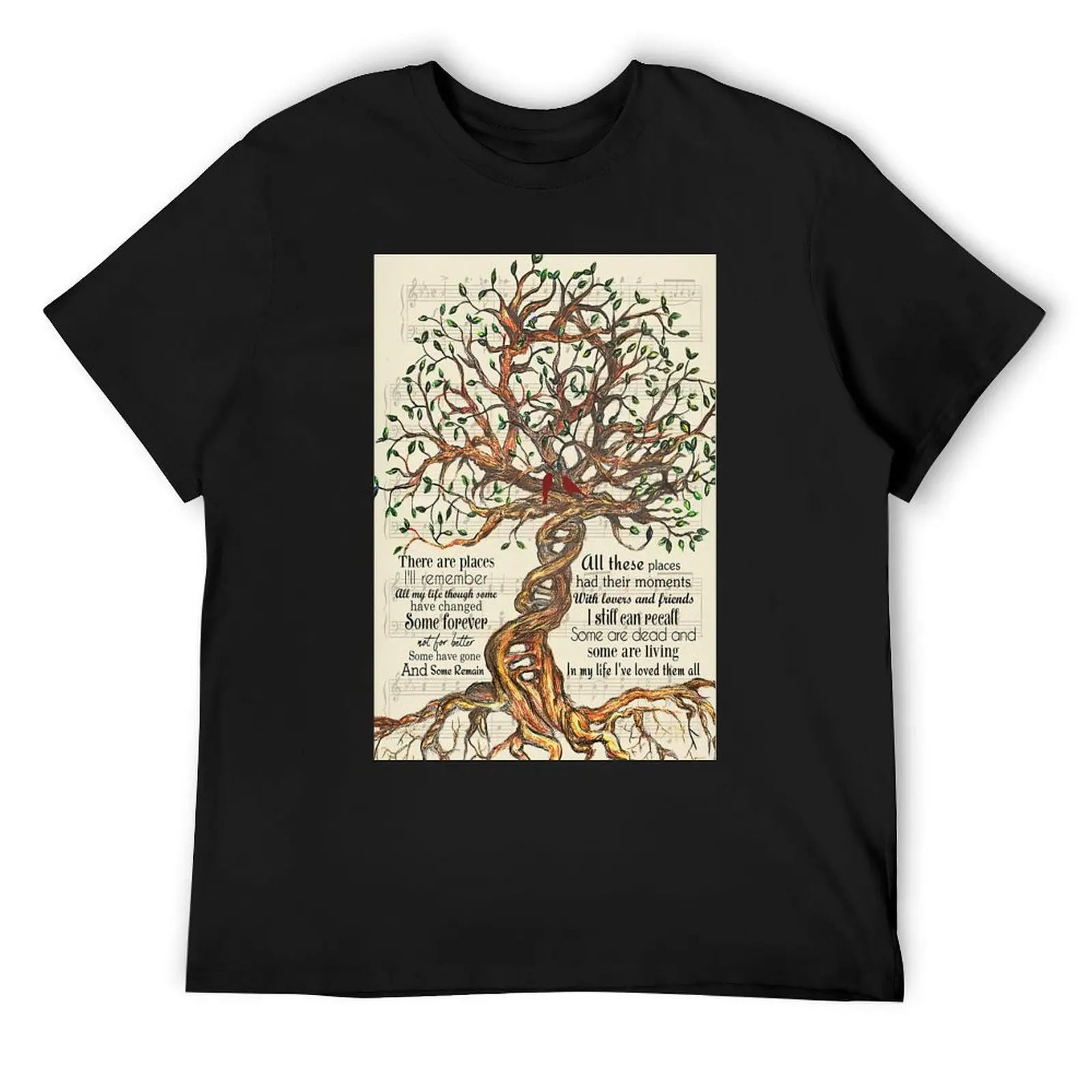 In My Life Lyrics - Tree And Cardinal Bird Gift Who Love In My Life T-Shirt tees Blouse oversized t shirt men