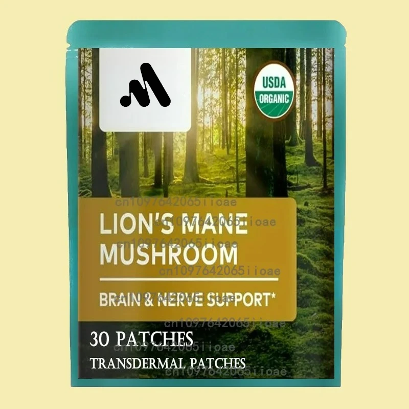 

30 пластырей Lions Mane Mushroomm, прозрачные пластыри, поддержка здоровья мозга и нервов