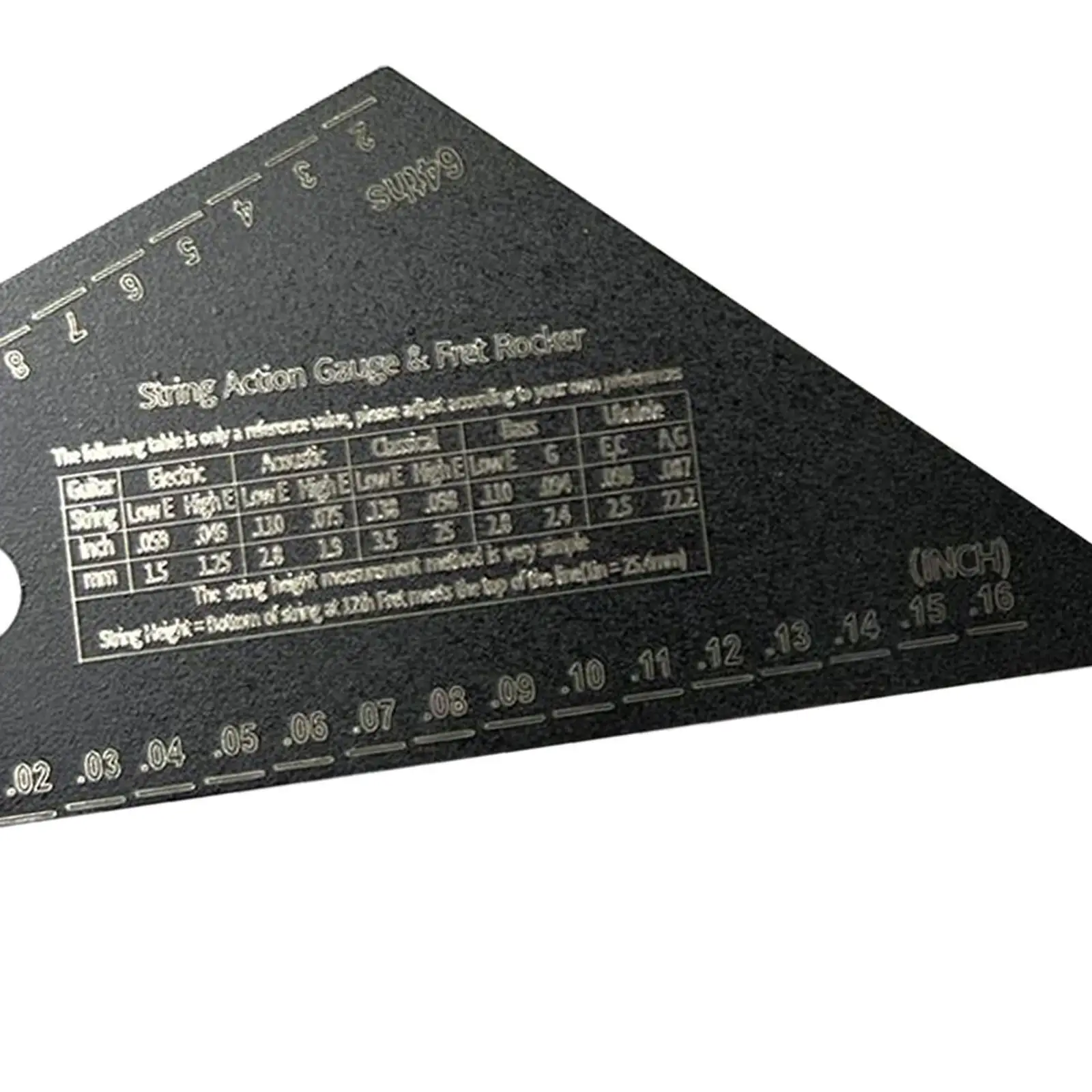 1 قطعة الفولاذ المقاوم للصدأ الرقبة الأصابع مسطرة قياس الحنق الروك الغيتار Luthier أداة للجيتار باس الرقبة الأصابع