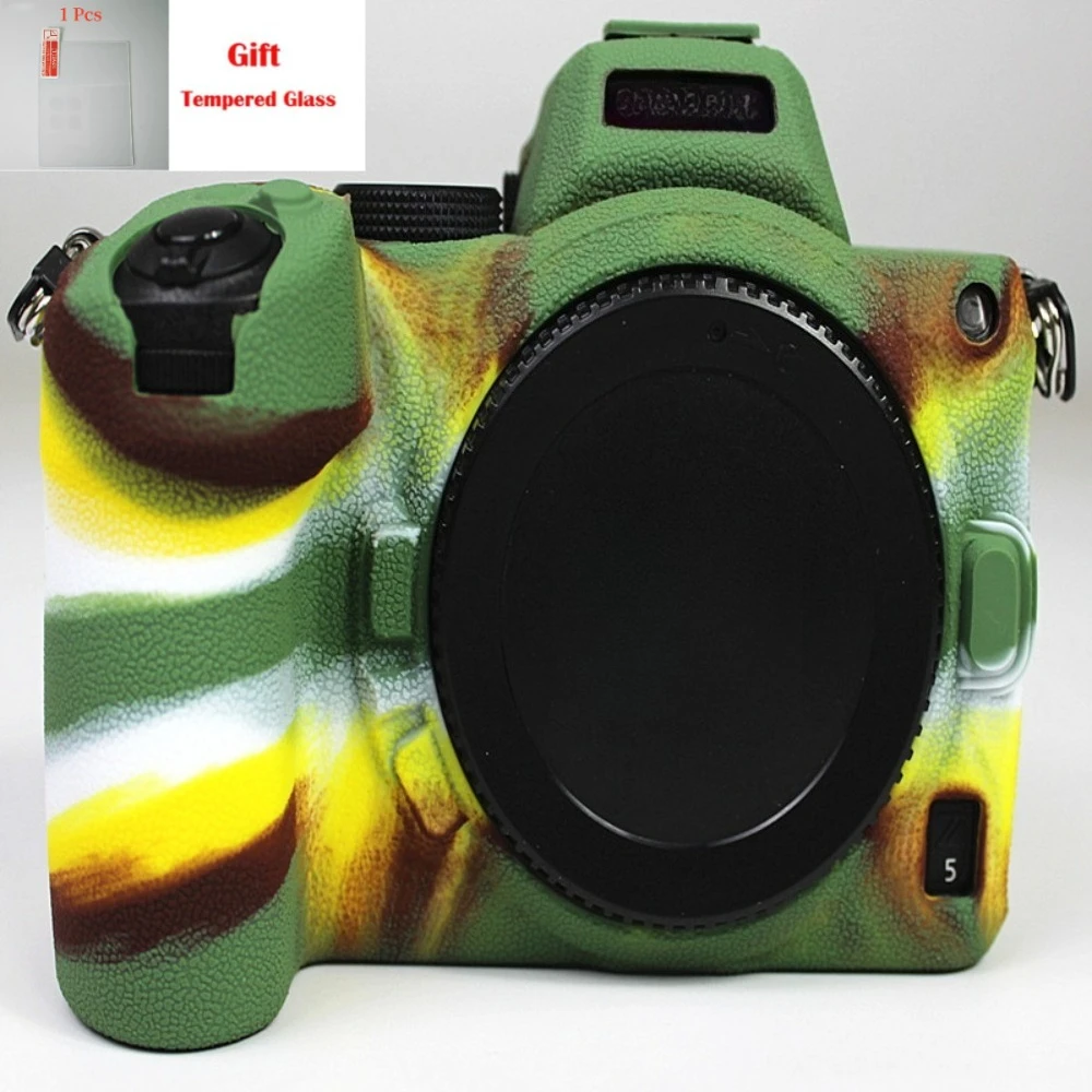 Soft rubber case cover For Nikon Z5 Protective cover silicone case camera bag + free tempered film
