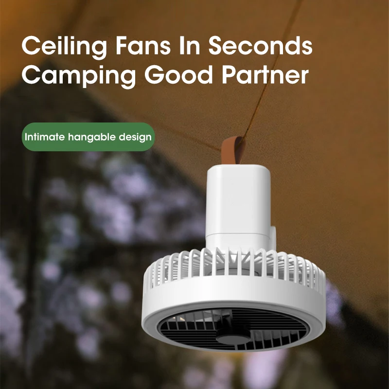 مروحة التخييم 10000mAh القابلة لإعادة الشحن سطح المكتب للخارجية المنزل اللاسلكي السقف مروحة كهربائية محمولة مع ضوء الليل ترايبود مروحة