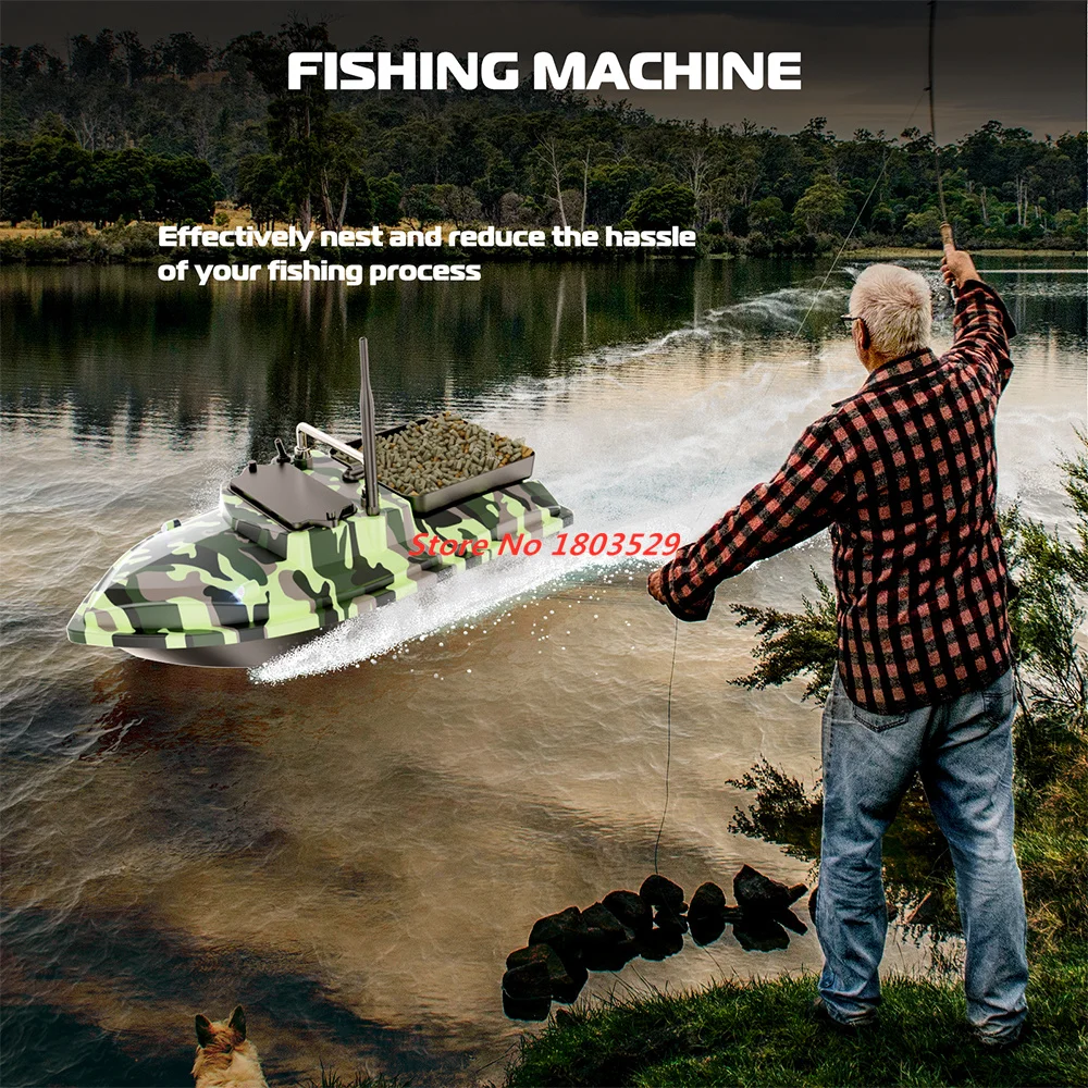 المزدوج بطارية إمدادات الطاقة قارب 500 متر 2 كجم تحميل التحكم عن بعد قارب الطعم محرك مزدوج ثابت سرعة كروز ليلة ضوء التعشيش قارب #5