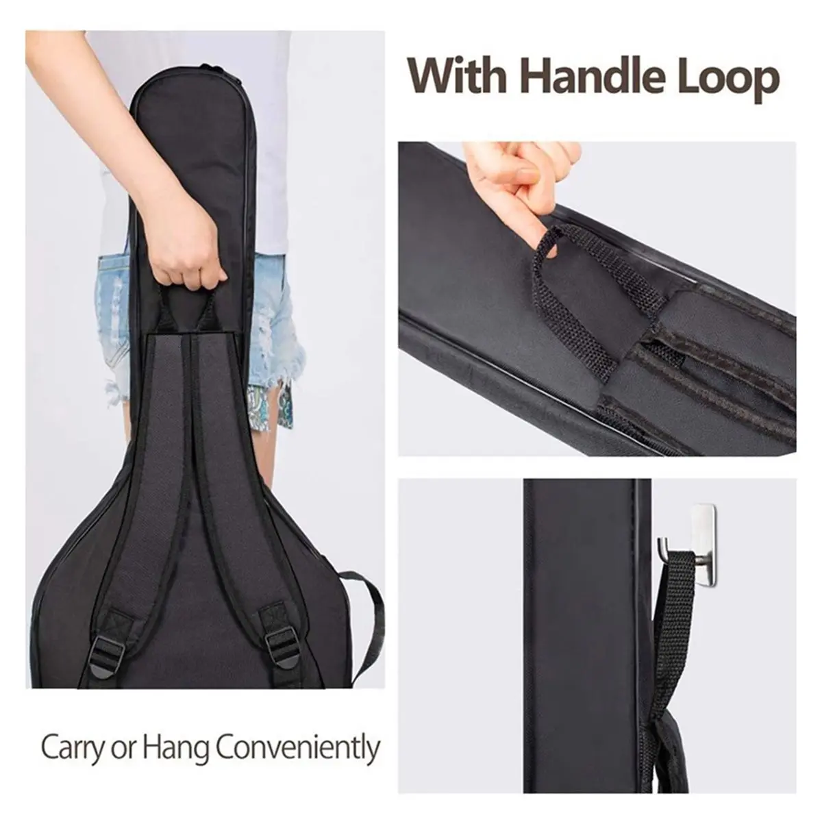 AD12 40inch Waterproof Bass Bag with Double Shoulder Straps Padded Soft Backpack for Audio Accessories Guitar Bag Ukulele Bag