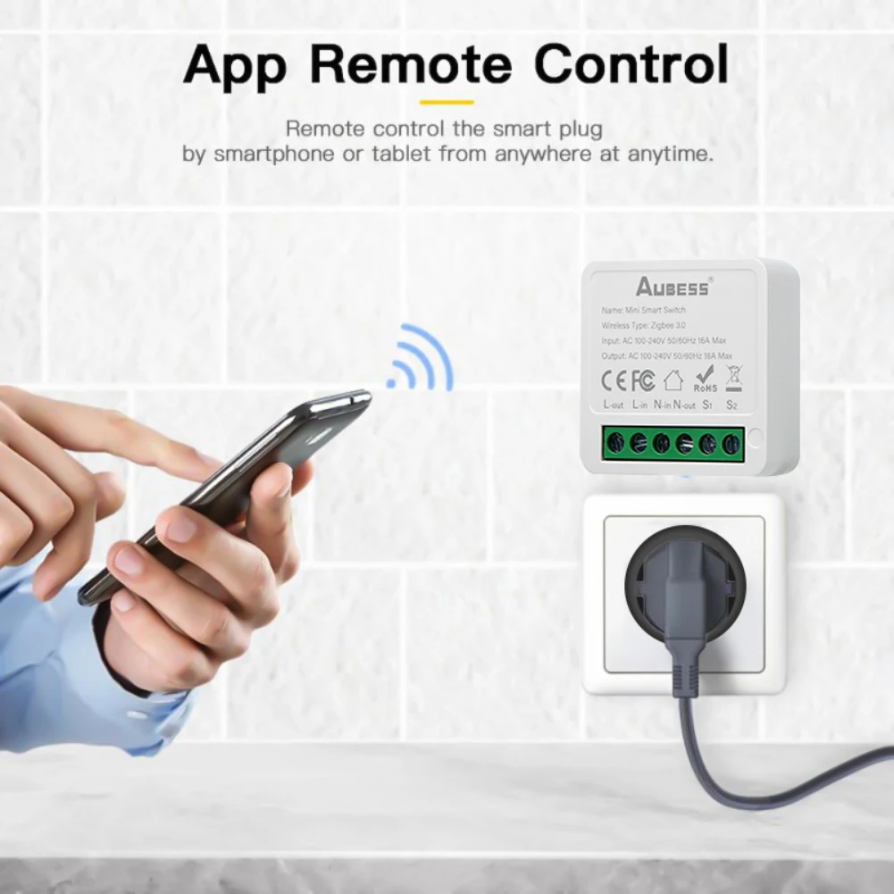 Tuya Zigbee 3.0 Mini DIY 16A Smart Switch 2 Way Smart Home Control Automation Module Via Alexa Google Home Alice Smart Life App