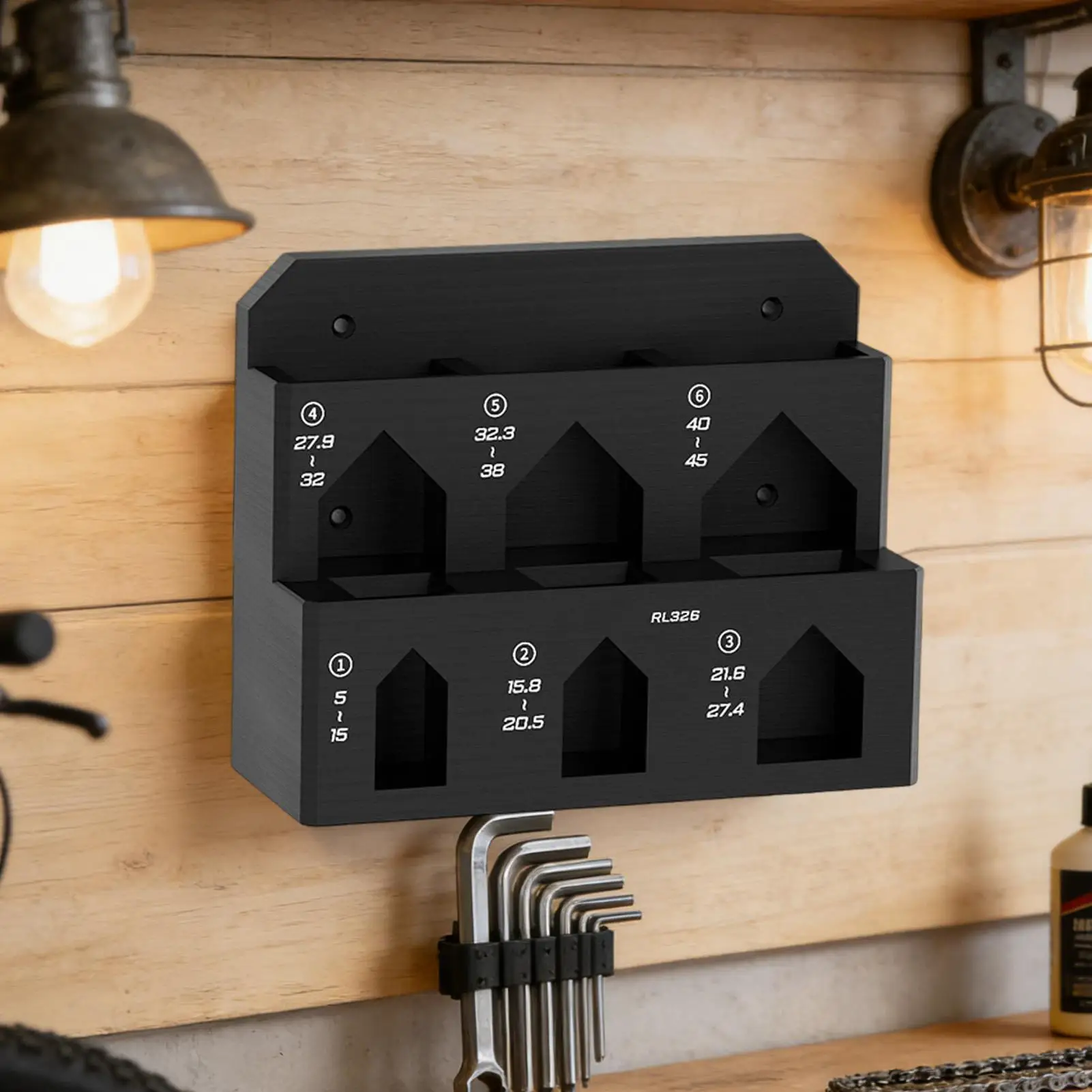 Wall Bike Clamp Rack 6 Slot Wall Mounted Bike Workbench Organizer Repair Tool Clamp Holder for Garage Workshop Shed Home