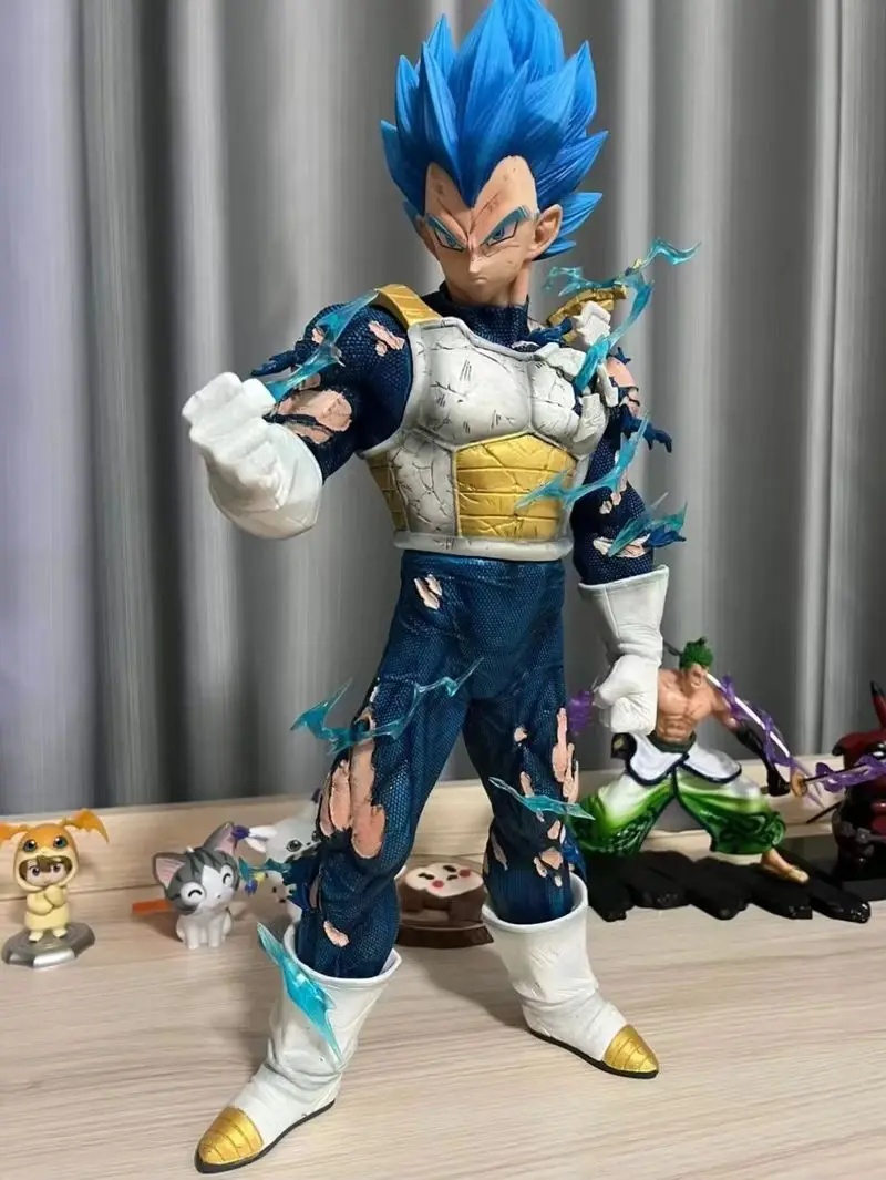 Anime 45cm Dragon Ball Vegeta Figure Pvc Action Figures Gk Three Headed Sculpture Statue Collection Decor Model Collection Gifts