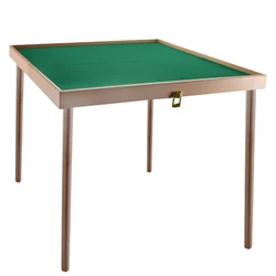 60 Square 4-Player Folding Card Game Table with Green Playing Surface, 60x60cm, 50x50cm, Game Table Fold in Half Camping Table