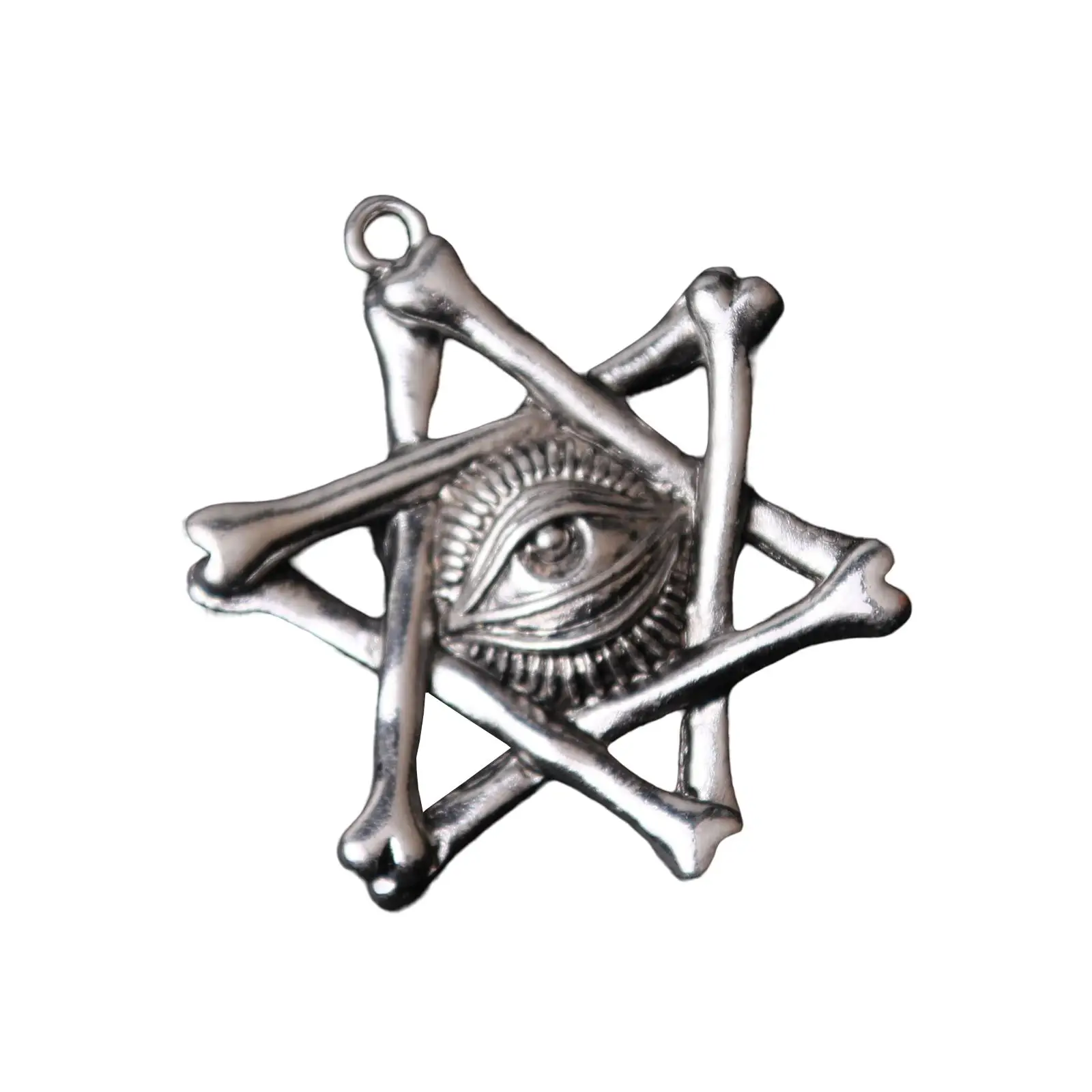 Vintage Eye of God Pendant Necklace Alloy Retro Figurine Charm for Jewelry Making Accessories Art Collectible