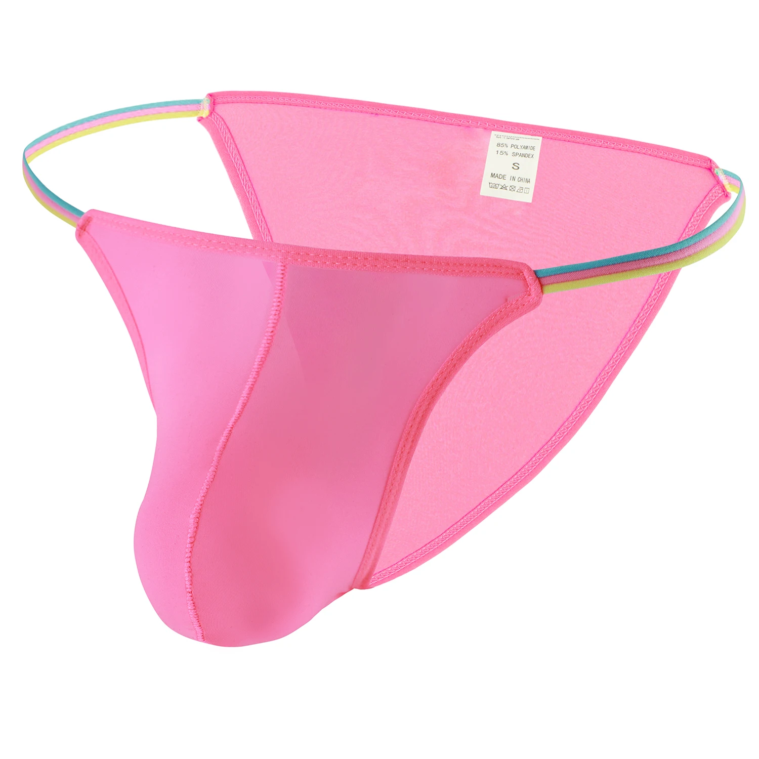 Мужские ультратонкие ледяные шелковые трусы с низкой посадкой, дерзкие стринги, сексуальные трусы с микропокрытием, увеличивающие выпуклость, трусы-фетиш для геев, нижнее белье