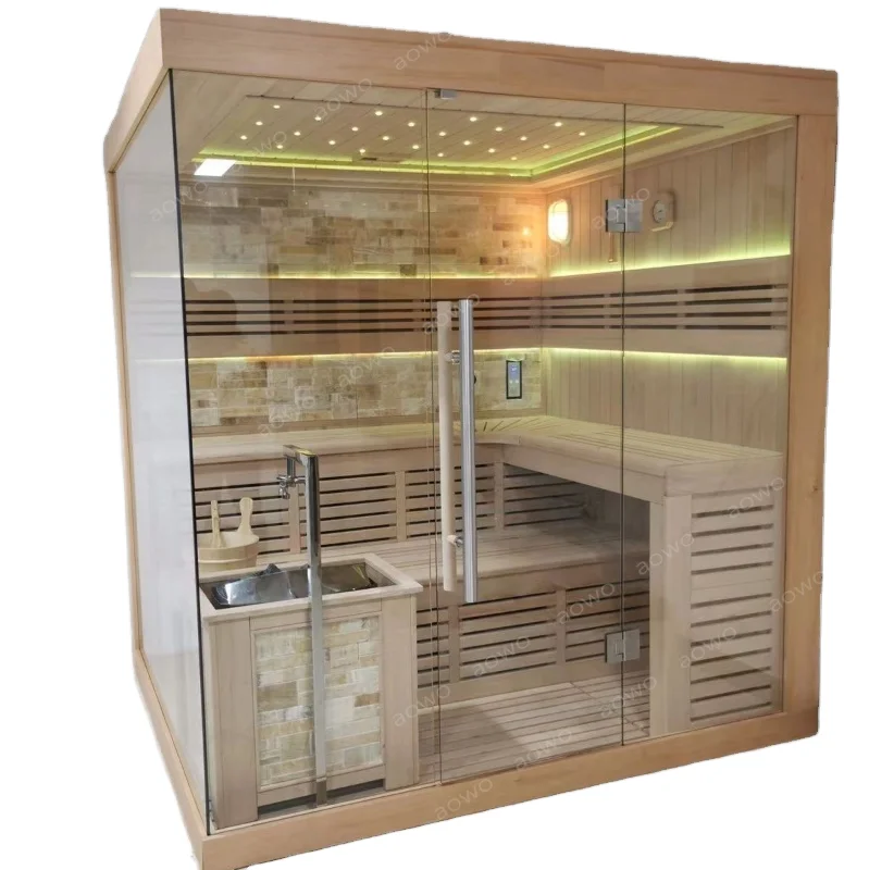 

Customizable Finnish White Pine Hemlock Abaci Cedar Salt Steam Room Sauna Room Dry Steam Room